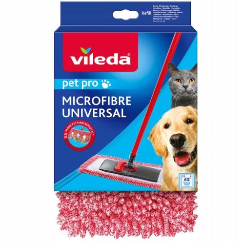 Vileda mop állati szőrre, 100% mikroszálas, nedves és száraz használatra